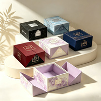Boîte cadeau rigide pliable à double porte personnalisée, emballage en papier rigide imprimé pour les cadeaux de mariage, bijoux, personnalisation complète disponible