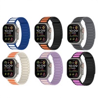 Bracelet pour iWatch S10, bande magnétique en silicone, compatible avec les séries 1 à 9, SE, universel