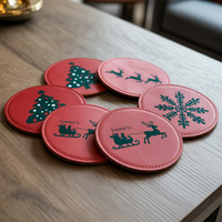 Vente en gros en vrac Ensemble de sous-verres en cuir PU personnalisables Sous-verres de style européen pour la marque et le marketing pour les événements promotionnels