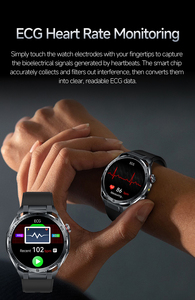 Montre connectée Health ECG ET474, appel SOS d'<span class=keywords><strong>urgence</strong></span>, appels Bluetooth, surveillance de la fréquence cardiaque, du sommeil et du corps, suivi de la forme physique et du sport. - Product Image 2
