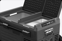 Refrigerador y Congelador de Doble Zona de 45L con Energía Solar para Camping y Uso Fuera de la Red - Funcionamiento sin Baterías, Enfriamiento de Alta Eficiencia