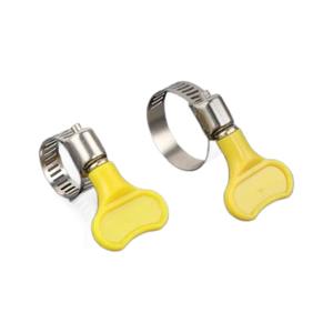 1 buah 8-38mm klip pipa baja tahan karat mengemudi cacing selang putar tangan gagang plastik kuning dapat disesuaikan untuk tabung - Product Image 2