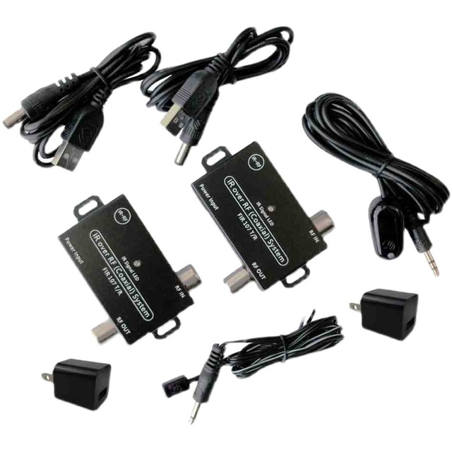 TV Link Modulator AV to RF Converter IR Extender with Channel Display Adjustable Audio/Video Output Level for AV Sourse