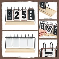 Calendrier de bureau en bois personnalisé, calendrier perpétuel vintage à feuilles mobiles avec grand affichage, calendrier de bureau quotidien à faire soi-même