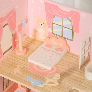 Bambini fai da te Mini camera da letto in legno modello di mobili giocattolo per <span class=keywords><strong>la</strong></span> piccola <span class=keywords><strong>casa</strong></span> <span class=keywords><strong>del</strong></span> bambino gioco di ruolo per <span class=keywords><strong>la</strong></span> <span class=keywords><strong>casa</strong></span> delle bambole Villa Playhouse a - Product Image 3