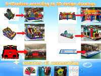 Castillo Inflable Comercial Resistente para Exteriores, de PVC de 0.55mm, con Tobogán, para Alquiler en Fiestas y Eventos
