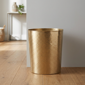 <b>Stainless</b> <b>Steel</b> Brass Plated Round Open Top Storage Bucket Without Lid Eco-Friendly for Bathroom Use - Product Image 2