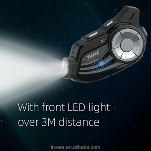 Inveer 7 người liên lạc với 1200m Bluetooth xe máy liên lạc tai nghe Mũ bảo hiểm tai nghe X7 động cơ liên lạc Mũ bảo hiểm phụ kiện - Product Image 2