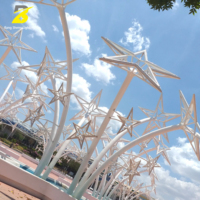Lámpara LED Solar de Lujo para Exteriores con Forma de Estrella, Decorativa para Plazas y Parques