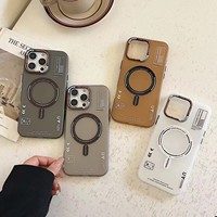 Coque de téléphone magnétique mate pour iPhone 12 13 14 Plus 15 16 Pro Max, compatible avec la charge sans fil, dos givré, cadre métallique pour objectif, boutons de protection