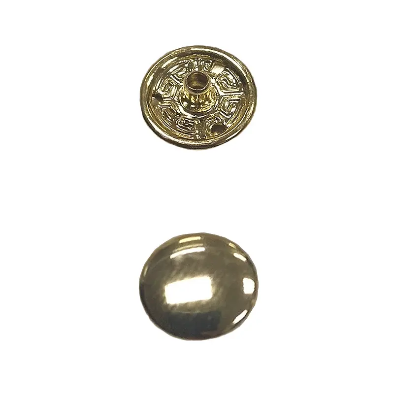 Kuntong botão de cobre com quatro em um, brilhante, dourado, de cobre, melhor para roupas e carteira