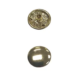 Guangtong glossy four-in-one light gold copper button best for clothing and wallet snap button