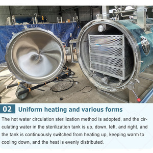 Máquina de proceso de alimentos de autoclave Horizontal, bolsa de esterilización a presión, bote esterilizador de Metal <span class=keywords><strong>para</strong></span> botella de plástico - Product Image 5
