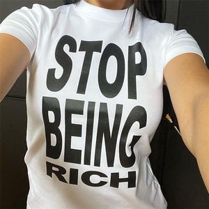 2024 été Hottie lettre imprimer bébé t-shirts Harajuku maigre pull Hipster haut court décontracté <span class=keywords><strong>Chic</strong></span> t-shirts - Product Image 3