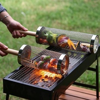 Ustensiles de cuisine pour le camping en plein air, accessoires pour barbecue, cage à barbecue en acier inoxydable, camping en plein air