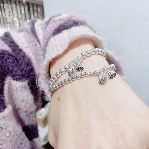 Bracelet à perles rondes en argent Sterling S925, avec breloque en graines de Lotus, cadeau pour femmes, Style japonais et coréen - Product Image 2