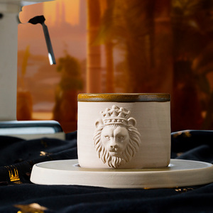<span class=keywords><strong>Taza</strong></span> de Espresso de Cerámica con Relieve 3D de Cabeza de Animal Árabe de Oriente Medio, 120ml 250ml, Sin Asa - Product Image 4