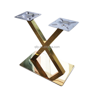 قاعدة طاولة ذهبية معدنية سميكة وقوية مضادة للتأرجح، قاعدة طاولة طعام للمطاعم والمطابخ من الفولاذ المقاوم للصدأ المقوى - Product Image 6