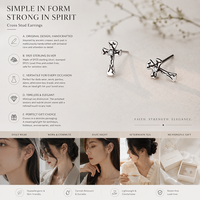 Original-Design 925 Sterling Silber Handgefertigte Mini-Ohrstecker in Kreuzform für Damen, Hochzeit, Jubiläum, Party