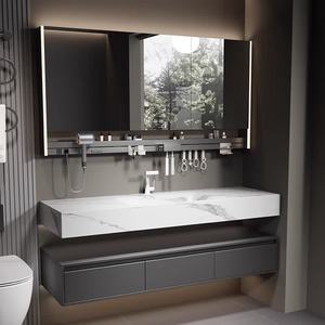 Luxury Modern Lacquer MDF <b>Wall</b>-Mounted Bathroom Vanity Unit with Smart <b>Mirror</b> and Integrated Basin - Product Image 3
