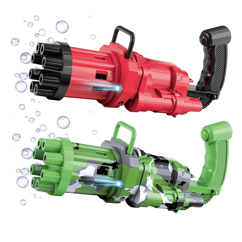 Gatling Bubble Gun Toys Play Plastic 8-hole Light Camouflage Outdoor 2021 Hot Summer for Kids Bubble Set Color Box 84