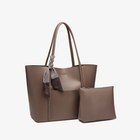 Sac fourre-tout en cuir grande capacité pour femme, sac à bandoulière minimaliste pour le travail avec accent foulard pied-de-poule et pochette intérieure zippée