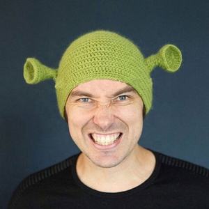 Nouveau 3D longues oreilles Crochet monstre <span class=keywords><strong>Shrek</strong></span> hiver vert fête drôle à la main tricoté bonnet chapeau Skullies casquette - Product Image 3