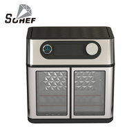 Meilleur four à convection électrique carré sans huile en acier inoxydable avec fenêtre visible et panneau tactile pour usage domestique