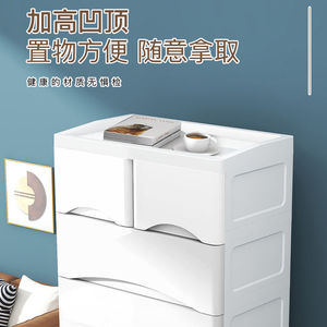 풀 아웃 서랍이있는 다채로운 플라스틱 침실 옷 정리 수납 쌓을 수있는 바퀴 캐비닛 - Product Image 3