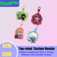 Porte-clés personnalisés en acrylique transparent coloré avec hologramme, motifs artisanaux, dessins animés, mascottes, amour, musique, imprimés sur mesure