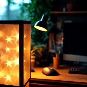 Lámpara Nocturna Rectangular con Forma de <span class=keywords><strong>Estrella</strong></span>, Hecha a Mano, Cuerpo de ABS, Creativa, con Efecto de Movimiento, Cubo de Rubik LED, Decoración de Regalo para Fábrica - Product Image 3