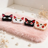 Pinza de Pelo con Diseño de Gato de Sailor Moon Luna, Pinza de Pelo Acrílica con Diseño de Gatito, Pinza de Pelo Estilo Anime para Peinados Recogidos