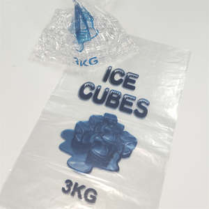 Tas kemasan kubus plastik es putih bening kubus transparan ramah lingkungan Logo kustom untuk bir dan sampanye - Product Image 1