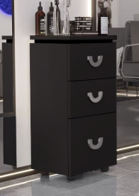 Chariot de coiffure mobile en bois moderne K avec 3 tiroirs et rangement utilitaire pour salon de beauté - Product Image 5