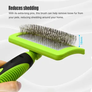 Long Stainless Steel Wires Professional Groomer Pet Hair Grooming Dog And Cat Shedding Slicker Brush