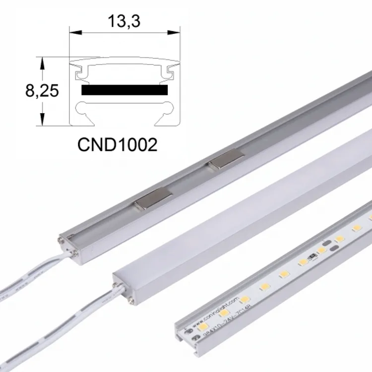 マグネット取り付けLEDバーライトSMD2835リジッド照明キャビネットストリップDC12V24vショーケースシェルフハードストリップPCカバー付き12W