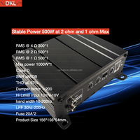 Amplificateur de basses pour voiture Mono RMS 500W Amp Peak 1000W Class D Amplificateur de voiture Monobloc avec bouton de basse