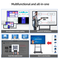 Tableau blanc interactif intelligent JOMETECH personnalisé de 65/75/86 pouces pour l'enseignement scolaire, écran tactile IR 20 points, LCD 4K pour usage au bureau/à l'école