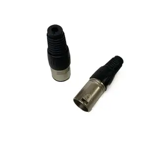 Made In China Xlr Plug Connector Female Male 3 Pins Carbon Fiber Brass Plated Rhodium Gold Plug