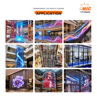 Pantalla LED Transparente de Malla P3.91 P7.82, Pantalla LED Curva de 3840Hz de Alta Frecuencia de Actualización para Fachadas de Vidrio, Señalización Digital