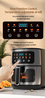 Four à friture sans huile multifonctionnel avec écran tactile et fenêtre, capacité de 10 L, four domestique sans huile, fourni directement par l'usine