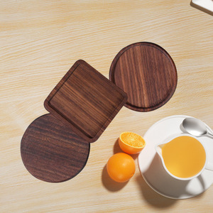 Madera de palisandro, madera de acacia, bambú, posavasos aislantes del calor, madera de nogal negro, posavasos redondos y cuadrados de madera maciza, té Kung Fu - Product Image 1