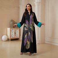 Robe élégante pour femmes, à fleurs 3D en relief, ornée de paillettes et de perles, transparente, ample, robe de soirée