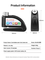 Antivol de disque JINJIAN avec alarme 110 dB – Verrou de frein à disque étanche avec fonctions de sécurité pour moto, vélo électrique et vélo