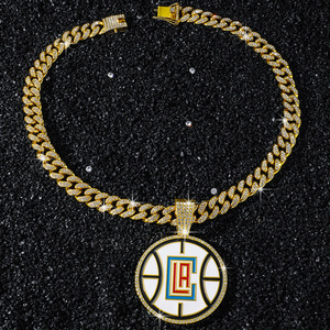 2026 Hot Selling Popular Design Hiphop Style Geometric <b>Basketball</b> Pendant Necklace Men's Alloy Necklace Trendy Jewelry Wholesale - Product Image 4