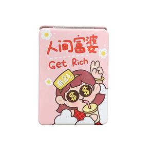 Espejo de maquillaje portátil <span class=keywords><strong>plegable</strong></span> de dibujos animados creativos Lovely Girl Heart New Espejo de tocador de doble cara puede ser al por mayor - Product Image 1