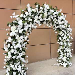 Kit de Flores para Arco de Boda Blanco, Diseño Cuadrado de Metal, para Decoración de Entrada de Pasillo y Fondo de Iglesia, Decoración para Eventos - Product Image 2