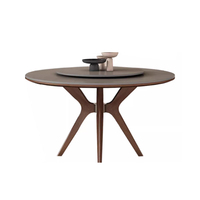 Leichter Luxus-Runder Tisch aus Sinter stein mit Plattenspieler Kleiner Haushalt Moderner einfacher Esstisch aus massivem Holz PJ2421