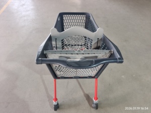 Carrito de Compras de Plástico de Alta Capacidad, 180 Litros, con Asiento para Niños, Color Rojo y Negro, para Supermercado - Product Image 6