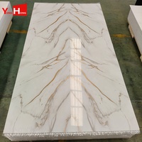 Panneau mural en PVC UV effet marbre, aspect pierre brillant, revêtement intérieur pour chambre, hall, espace commercial